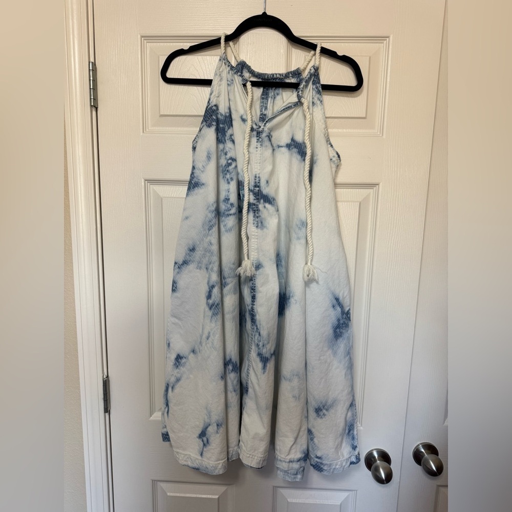 ANTHROPOLOGY Holding Horses Blue & White Rope Tie-Dye Swing Dress - Picture 5 of 11